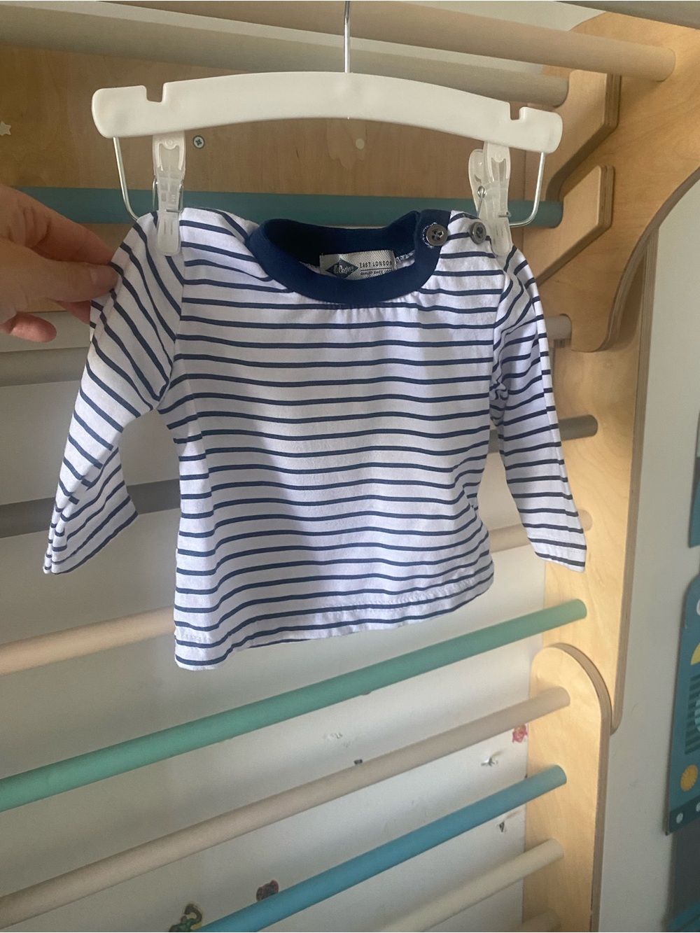 Lee Cooper Striped Long-Sleeve Baby Tee - Navy & White